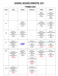 Horario segundo semestre