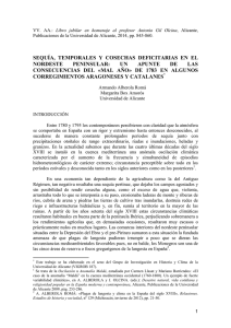 SEQUÍA, TEMPORALES Y COSECHAS DEFICITARIAS EN EL