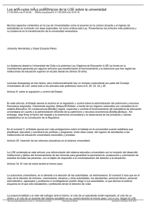 Los artÃ-culos mÃ¡s polÃ©micos de la LOE sobre la universidad