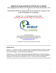 Marco de evaluación de los sitios de la RHRAP