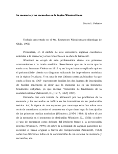 La memoria y los recuerdos en la tópica Winnicottiana María L