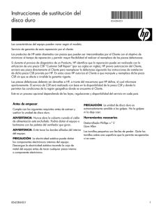 Instrucciones de sustitución del disco duro