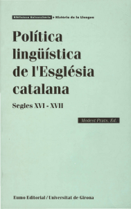 PRATS, Modest. Política lingüística de l`Església catalana