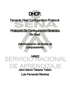 Dynamic Host Configuration Protocol. Protocolo De Configuración