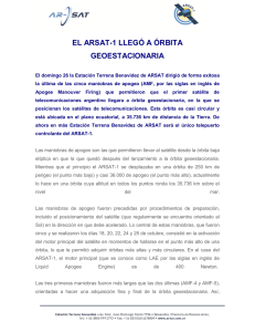 EL ARSAT-1 LLEGÓ A ÓRBITA GEOESTACIONARIA