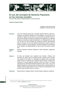 El uso del concepto de Sectores Populares en las ciencias sociales.