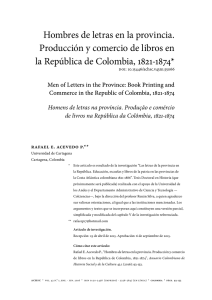 Hombres de letras en la provincia. Producción y comercio de libros