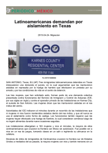 Latinoamericanas demandan por aislamiento en Texas