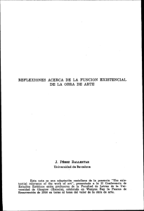 reflexiones acerca de la función existencial de la obra de arte