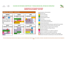 período escolar febrero - julio 2016 calendario de