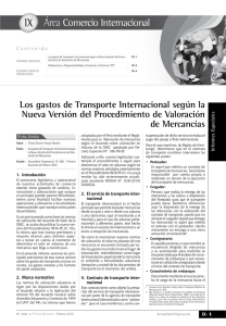 IX Los gastos de Transporte Internacional según la Nueva Versión