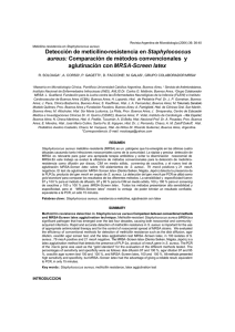 Detección de meticilino-resistencia en Staphylococcus aureus