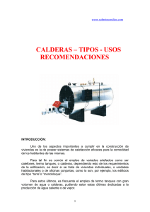 CALDERAS – TIPOS - USOS RECOMENDACIONES