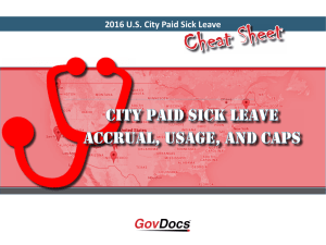 City Paid SiCk Leave aCCruaL, uSaGe, and CaPS