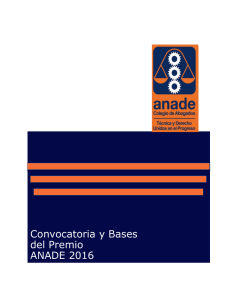 Convocatoria y Bases del Premio ANADE 2016
