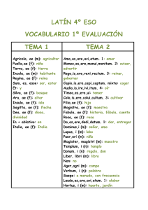 latín 4º eso vocabulario 1ª evaluación tema 1 tema 2