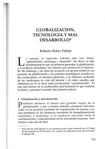 Globalización, tecnología y mal desarrollo