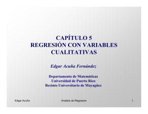 CAPÍTULO 5 REGRESIÓN CON VARIABLES CUALITATIVAS