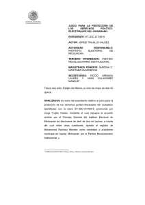 st-jdc-317/2015. actor - Tribunal Electoral del Poder Judicial de la