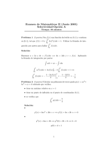 Junio 2005 Opción A - Matemáticas con Derive
