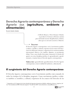 Derecho Agrario Contempor&aacute;neo: Agricultura, Ambiente y Alimentaci&oacute;n