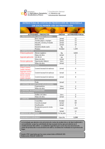estructura de costos de producción de naranjilla