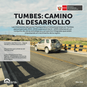 tumbes: camino al desarrollo - Ministerio de Transportes y