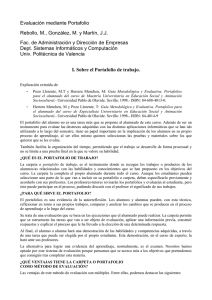Evaluación mediante Portafolio Rebollo, M., González, M. y Martín
