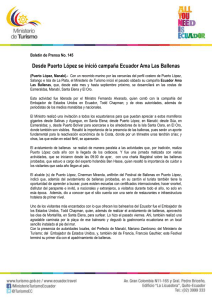 Desde Puerto López se inició campaña Ecuador Ama Las Ballenas