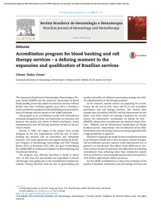 Accreditation program for blood banking and cell therapy