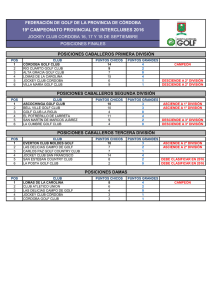 Resultados Finales y Destalle de Matches