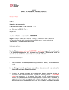 ANEXO 1 CARTA DE PRESENTACIÓN DE LA OFERTA Ciudad y