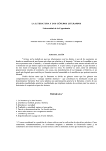 LA LITERATURA Y LOS GÉNEROS LITERARIOS Universidad de la
