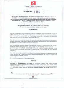 “Por la cual el Secretario General del Partido Liberal Colombiano