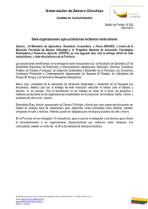 Gobernación de Zamora Chinchipe Siete organizaciones agro