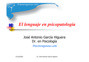 El lenguaje en psicopatología - Curso Terapéutico de Aceptación