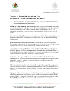 Presenta el diputado Cuauhtémoc Pola iniciativa de Ley de