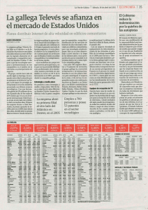 La gallega Televés se aﬁanza en Íéïuïlii?