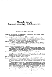 Materiales para un diccionario etimologico de la lengua vasca IX