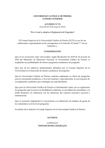 Reglamento Posgrado - Universidad Católica de Pereira