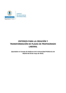 criterios para la creación y transformación de plazas de profesorado