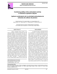 Combining ability of the antioxidant activity in extracts of jamaica