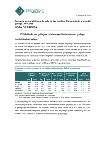 El 56,4% de la población habla mayoritariamente en gallego