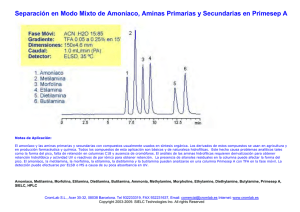 Separación en Modo Mixto de Amoníaco, Aminas