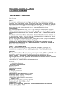 Tráfico en Redes – Performance - Universidad Nacional de La Plata