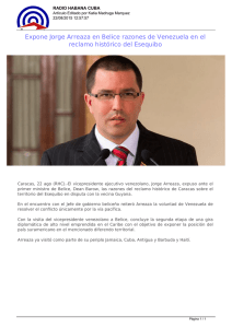 Expone Jorge Arreaza en Belice razones de Venezuela en el