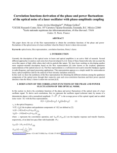 Derivation of the laser`s FWHM using the Rice representation of