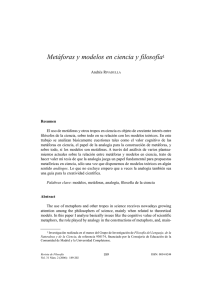 Metáforas y modelos en ciencia y filosofía1