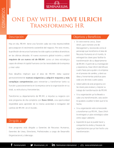 ONE DAY WITH…DAVE ULRICH Transforming HR