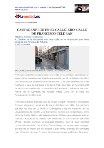 CARTAGENEROS EN EL CALLEJERO: CALLE DE FRANCISCO